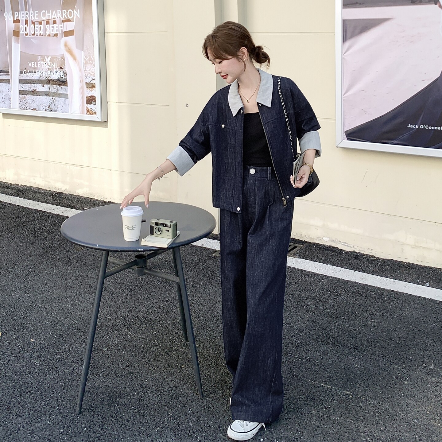 【新品】数据好！气质牛仔撞色两件套2C296-9528-P185-K248,女装套装/套裙,2C296