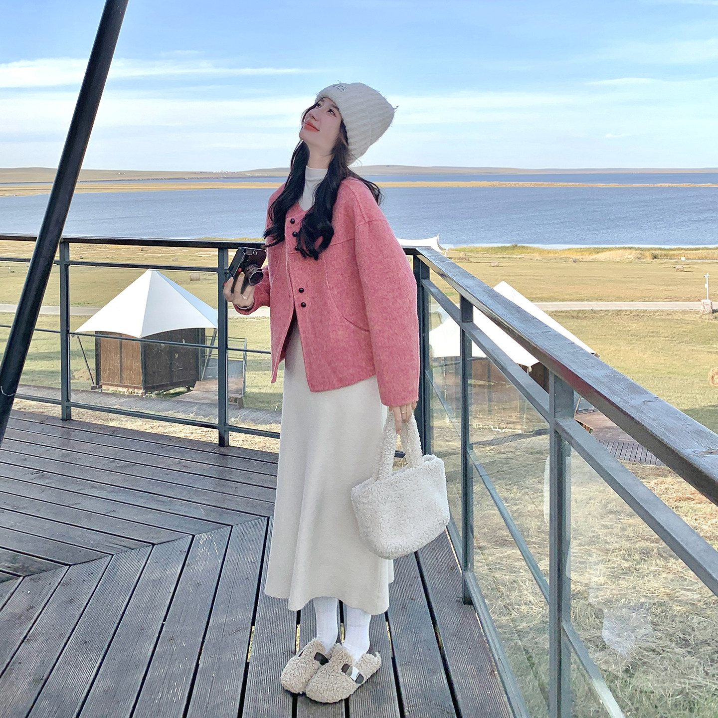 新款现 货！数据好 秋冬双面羊绒短款大衣2C296-9555-P225-K318图片