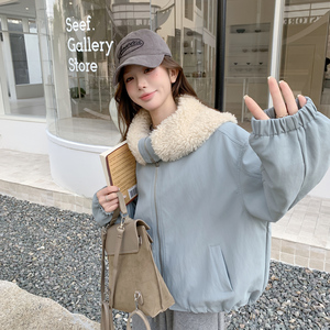 新款！雾霾蓝羽绒服外套女小个子短款2C296-9561-P245K355图片