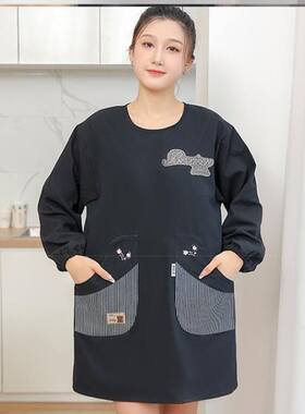 厨房家用2023新款冬天罩衣超好看的围裙好看时尚的罩衣女纯棉炒菜
