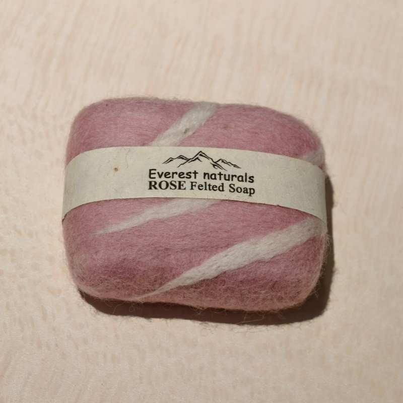 尼泊尔手工羊毛毡香皂精油皂玫瑰100克 woolfelt自然滋润保湿清洁