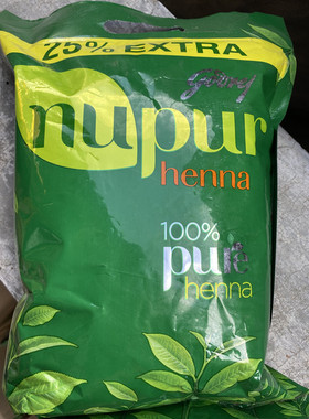 印度原装进口海娜粉500克植物草本染发护发白发专用nupur 包邮