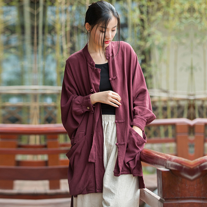 女装春夏棉麻文艺开衫外套短款中国风亚麻茶服空调衫防晒衫休闲女