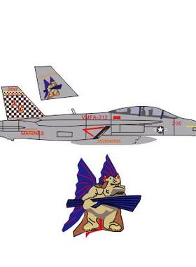 Checkerboards棋盘中队 F/A-18 水帖 1/350 大黄蜂 VMFA-312