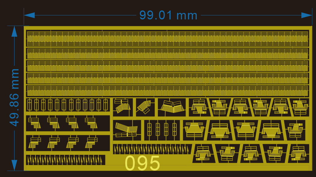 蓝星模型 1:700二战航母猫道 1/700 095 金属蚀刻片拼装模型用