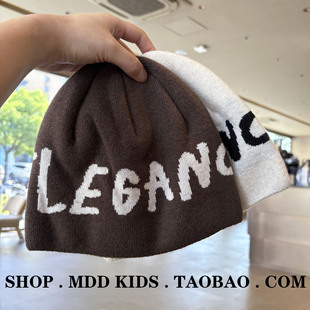 骑行青少年中大童厚针织保暖套头男秋冬小孩冷帽毛线帽护耳帽女童