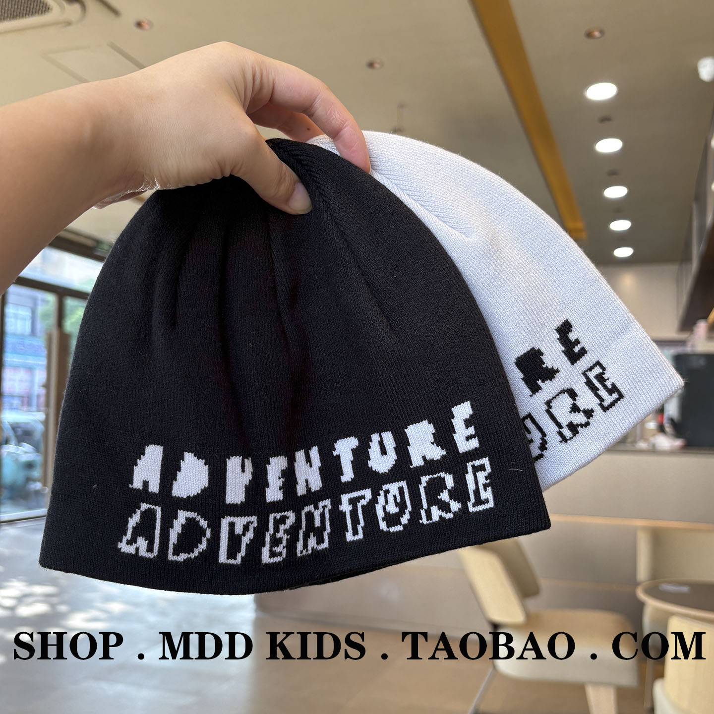 帽毛线帽女童护耳冷帽围大头中大童防风字母保暖针织男青少年个性