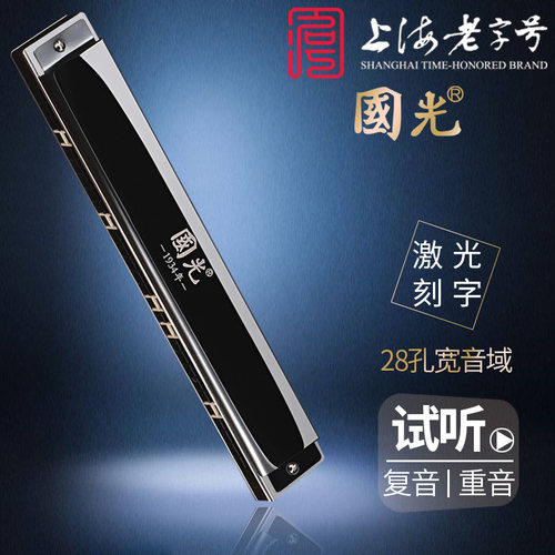 国光口琴28孔专业级复音重音c调