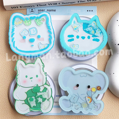 卡通可爱小动物摇摇乐手机支架