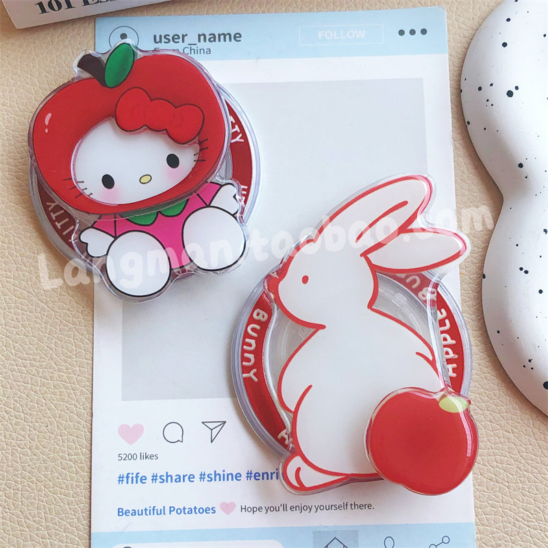 卡通可爱磁吸式苹果兔子手机支架