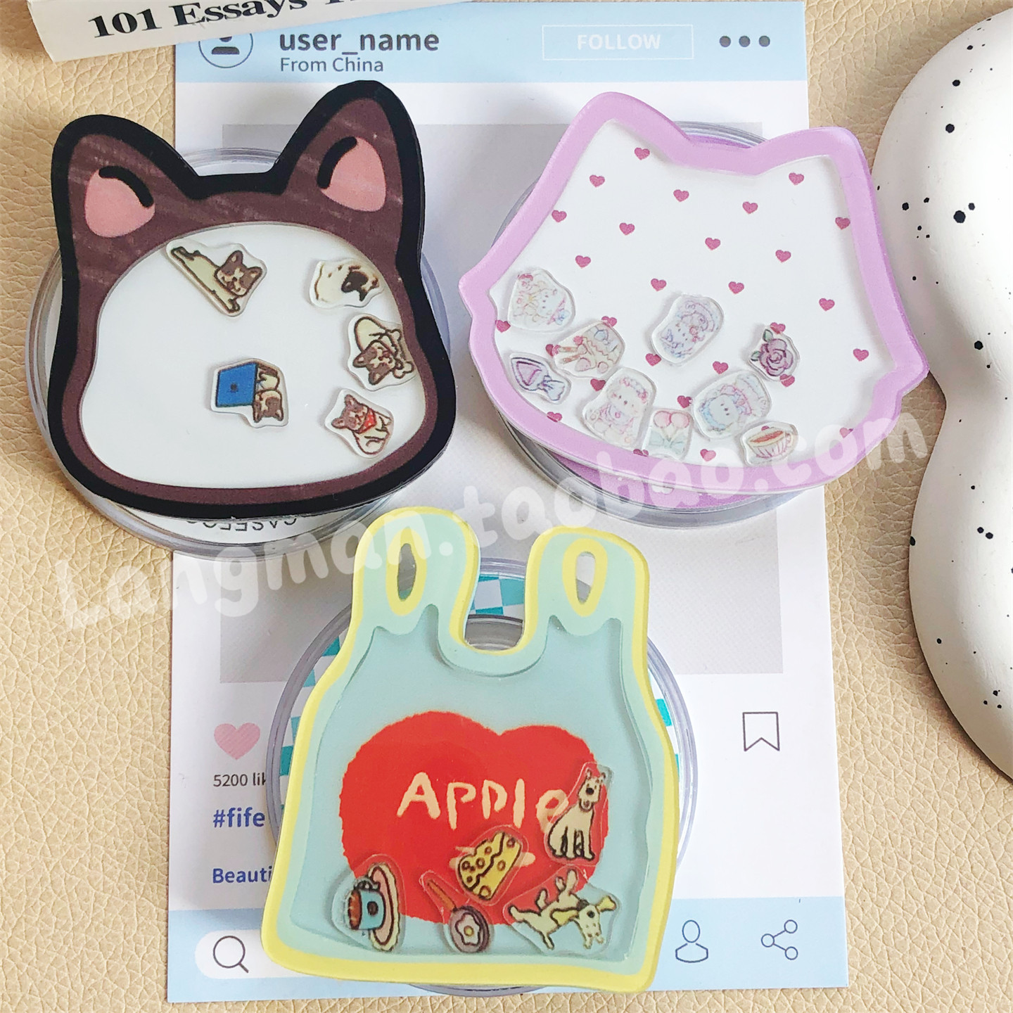 日韩ins描边猫猫狗狗摇摇乐支架