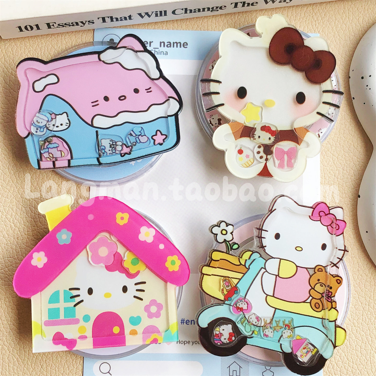 新款可爱电动车凯蒂猫手机支架