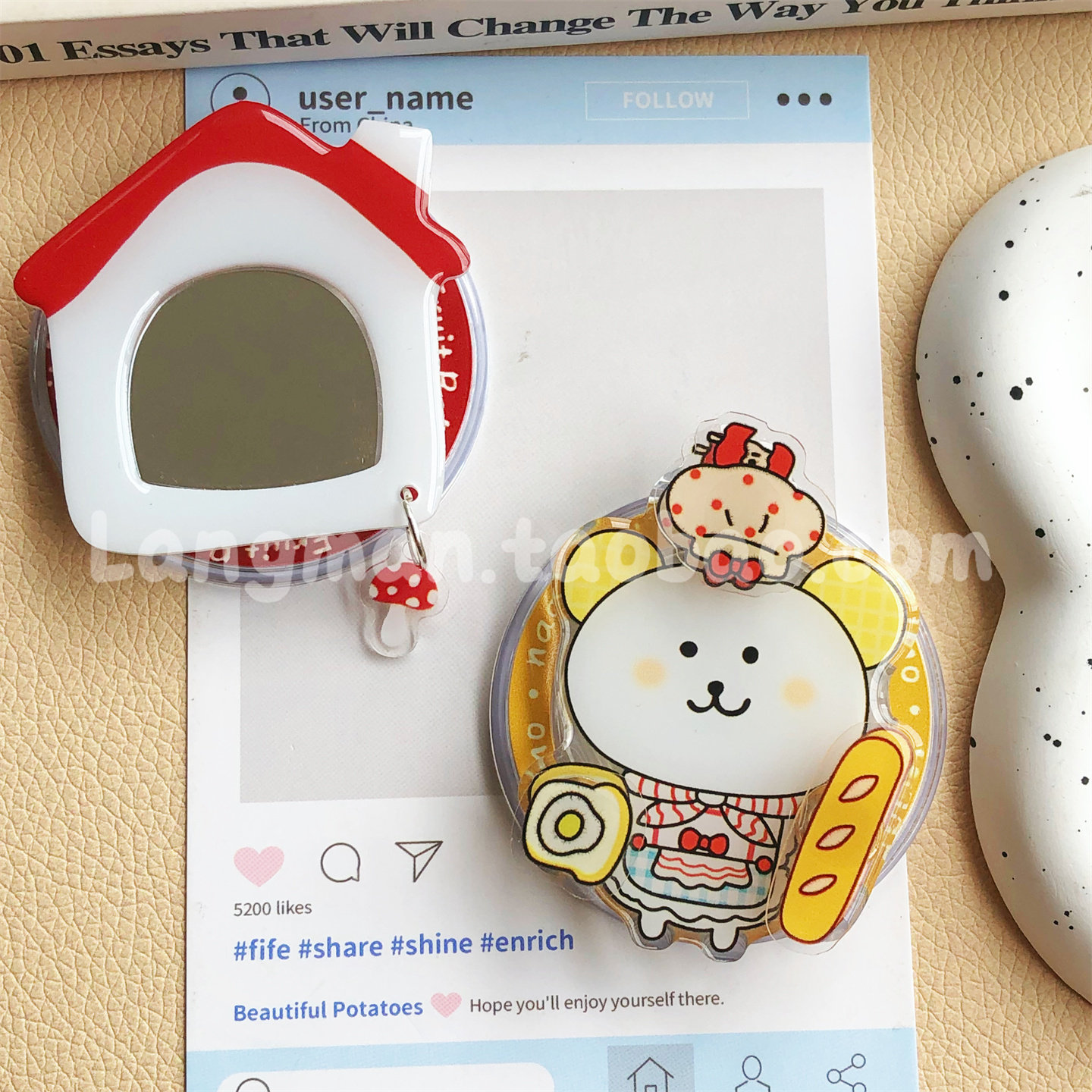 送引磁环镜面转转磁吸支架手机