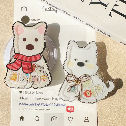 可爱西高地小狗摇摇乐磁吸支架