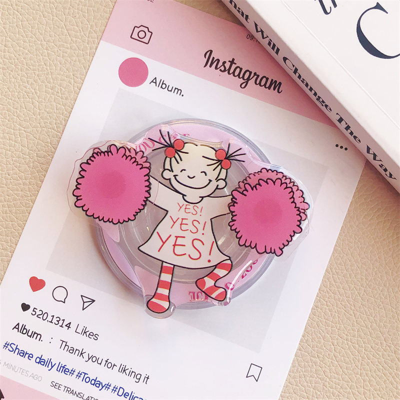 新款啦啦队coco酱手机磁吸气囊支架可伸缩旋转桌面撑强力吸附小众