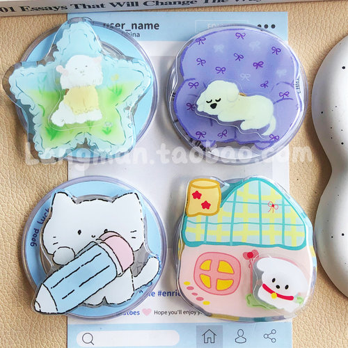 可爱卡通铅笔猫咪转转手机支架