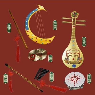 唐宫夜宴图表演出道具琵琶箜篌横笛竖箫排笛铃鼓舞蹈演拍摄道具