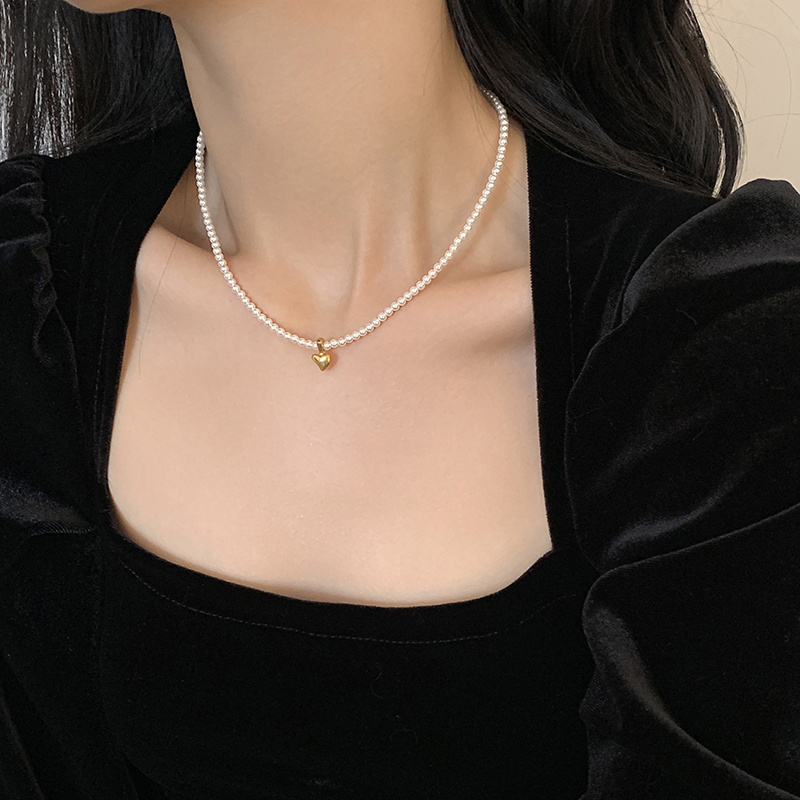 温柔气质百搭正圆珍珠锁骨链项链