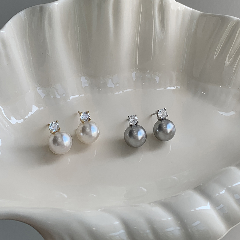 气质百搭王妃款施家珍珠耳钉耳环