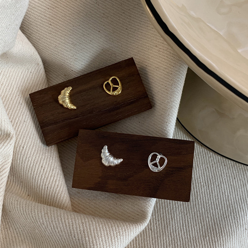 迷度牛角包S925银针AB耳钉女小众设计ins高级感简约耳饰潮轻奢女,饰品/流行首饰/时尚饰品新,耳钉,淘宝优惠券,粉丝福利购,淘宝优惠卷