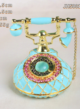 爆款珐琅首饰盒七宝烧手工艺品复古欧式电话创意摆件家居饰品