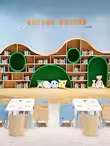 北欧简约书架售楼处大厅弧形圆圈拱门书柜幼儿园绘本馆大厅绘本架,住宅家具,儿童书柜,淘宝优惠券,粉丝福利购,淘宝优惠卷