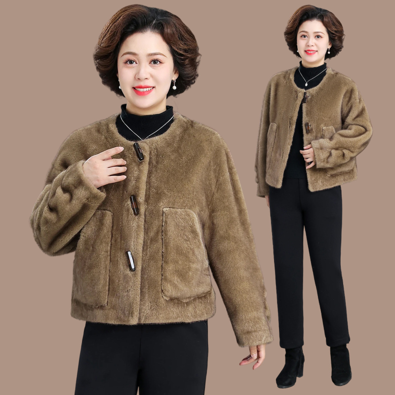 2025新款冬季时尚短款皮毛一体外套女洋气减龄休闲百搭保暖上衣潮