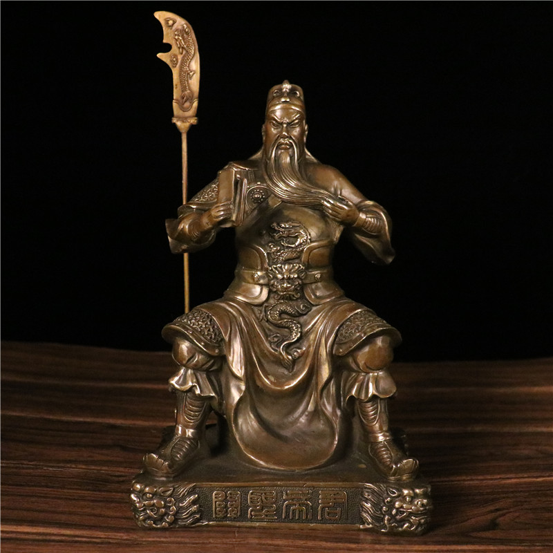 纯看书关公摆件夜读春秋关公神像关帝圣君关羽武财神摆件