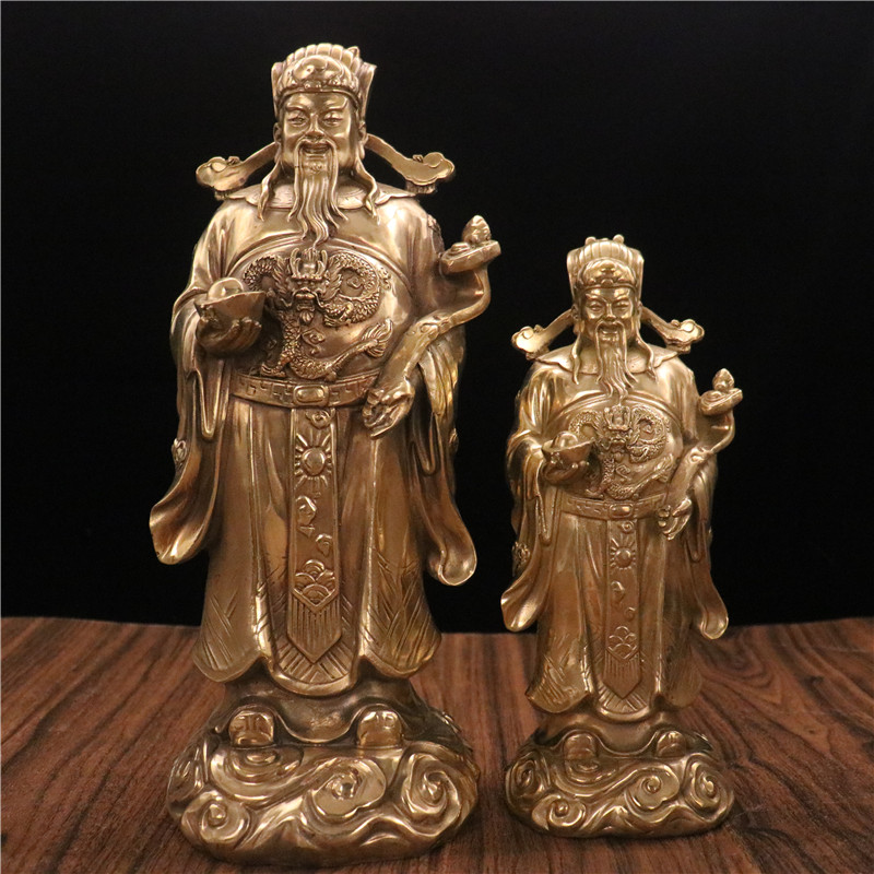 财神爷摆件纯铜如意桌面