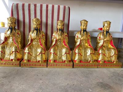 定制五岳大帝四御三官四大天师酆都大帝城隍爷纯铜彩绘贴真金