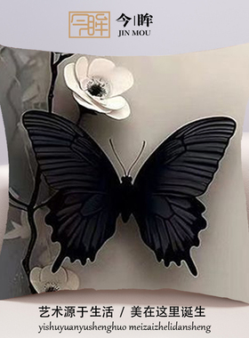 蝴蝶十字绣抱枕2025年新款线绣客厅沙发卧室床头靠枕小件手工满绣