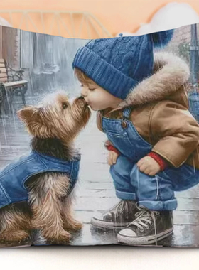 十字绣抱枕2024新款线绣满绣治愈系温馨小狗客厅卧室沙发靠枕刺绣