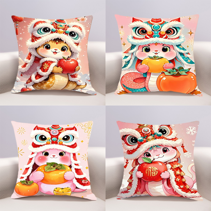 万蛇如意十字绣抱枕2025新款线绣客厅小件卧室沙发床头靠枕手工绣