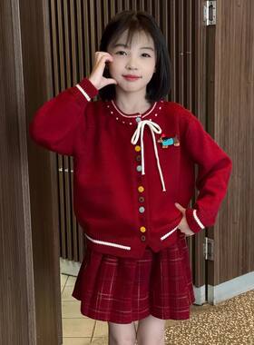 女童针织开衫2025新款