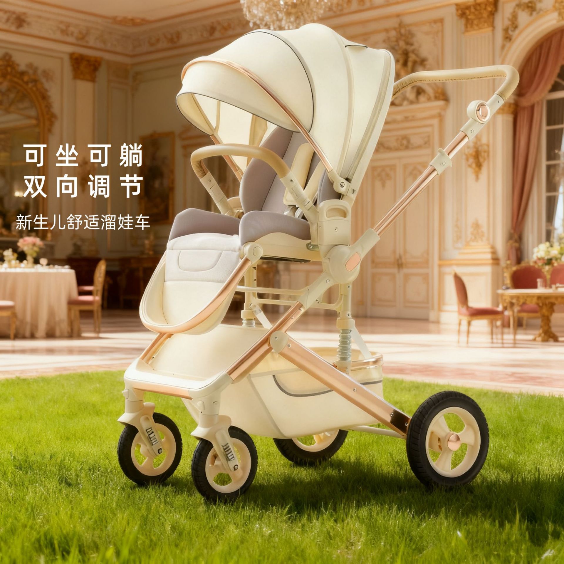 婴儿手推车高景观轻便可坐躺折叠篮儿童多功能婴儿车宝宝遛娃神器