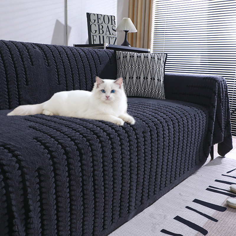 舒棉绒保暖靠背坐垫一体沙发巾