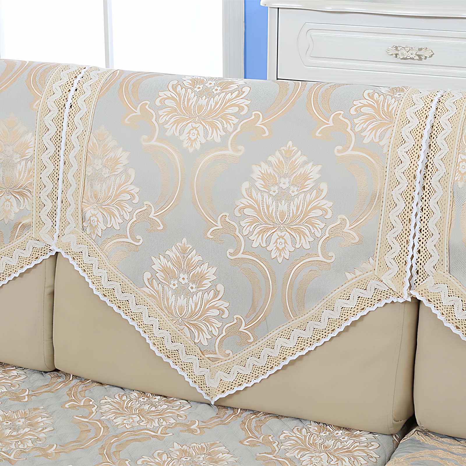 四季通用沙发垫欧式亚麻蕾丝布艺套罩沙发巾靠背巾扶手巾后背盖布