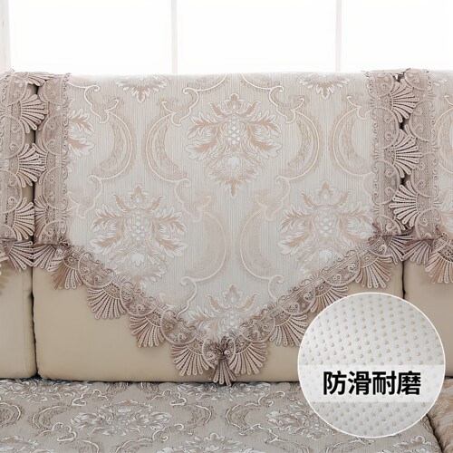 欧式亚麻防滑沙发垫靠背巾三角巾