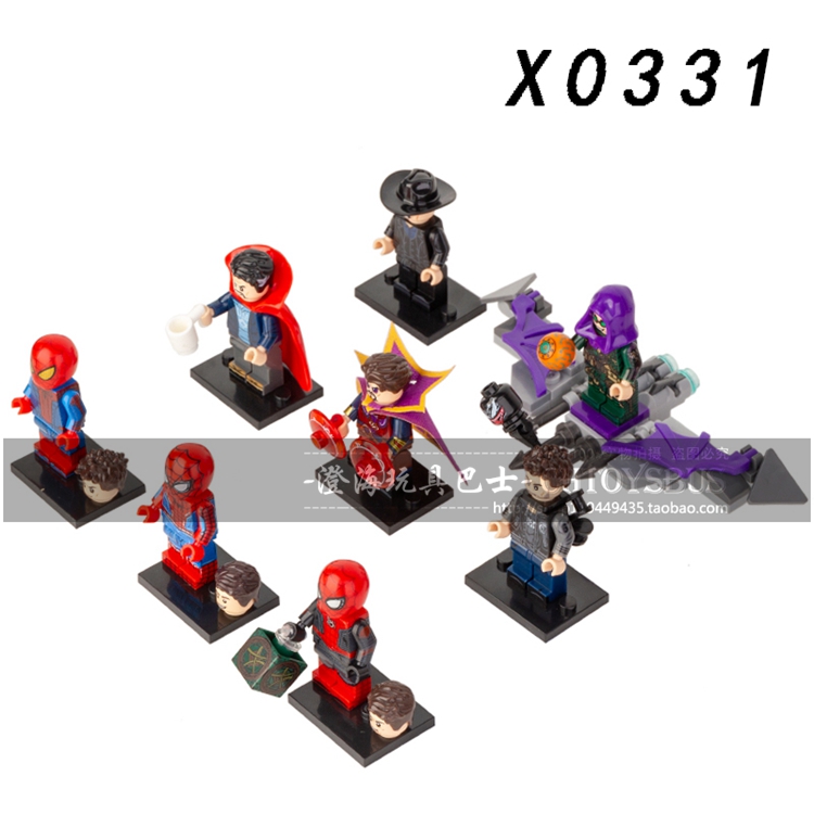 蜘蛛侠3章鱼博士绿魔奇异博士2拼装积木MOC人仔玩具X0331