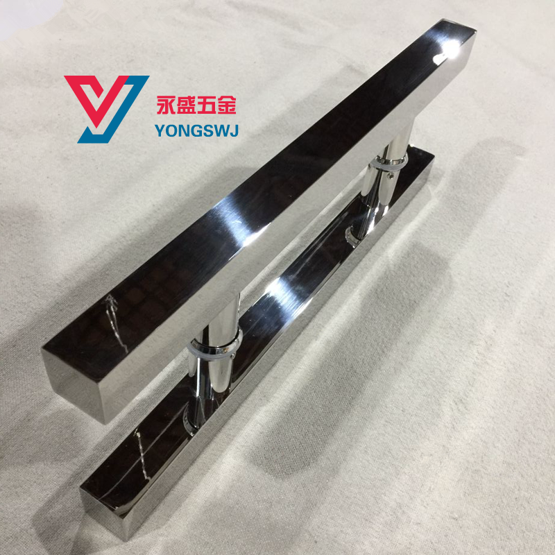 现代简约不锈钢玻璃门拉手 方管黑色推拉门木门大门把手 亮光拉手
