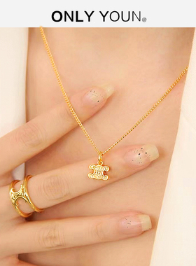 铜镀18K毛衣链女士法式优雅