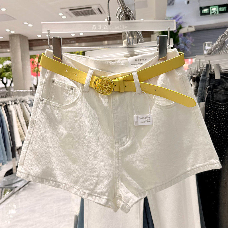 白色短裤女2026夏季韩版牛仔短裤女高腰a型女款百搭阔腿短裤热裤