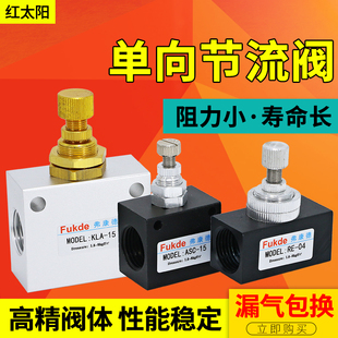08节流阀气缸调速开关KLA气动调节阀RE可调单向气流控制阀 ASC200