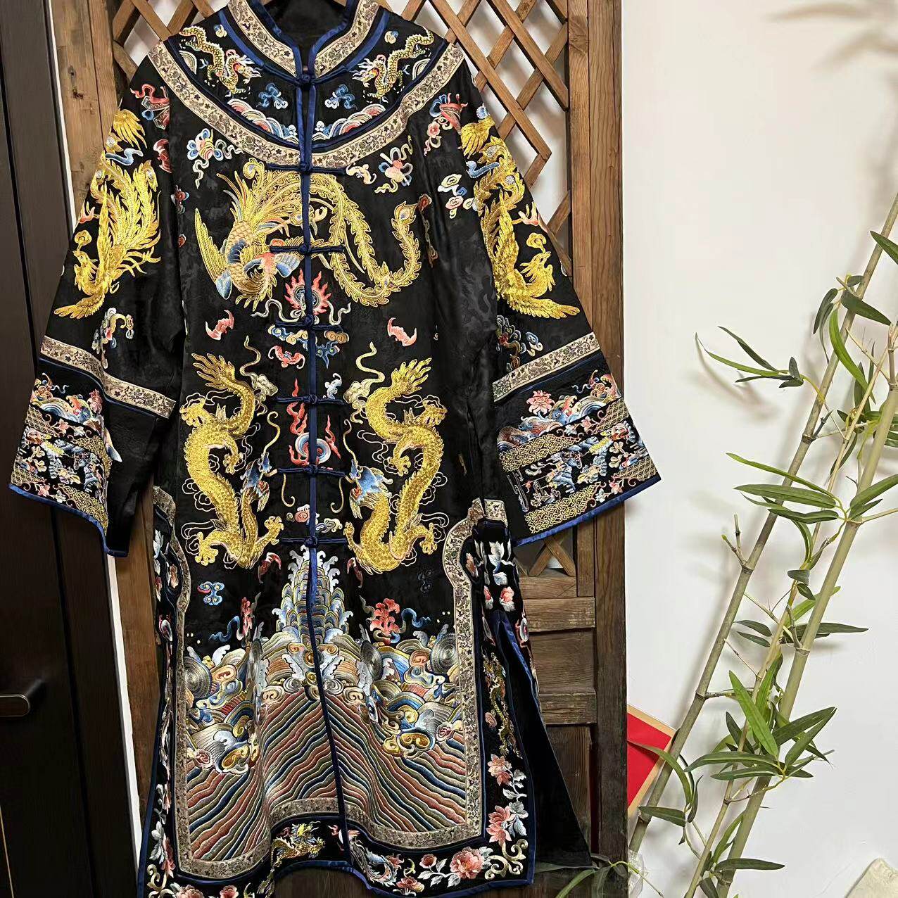 瑜玥传奇新款馆藏龙袍中式斜襟太太服重工刺绣上衣