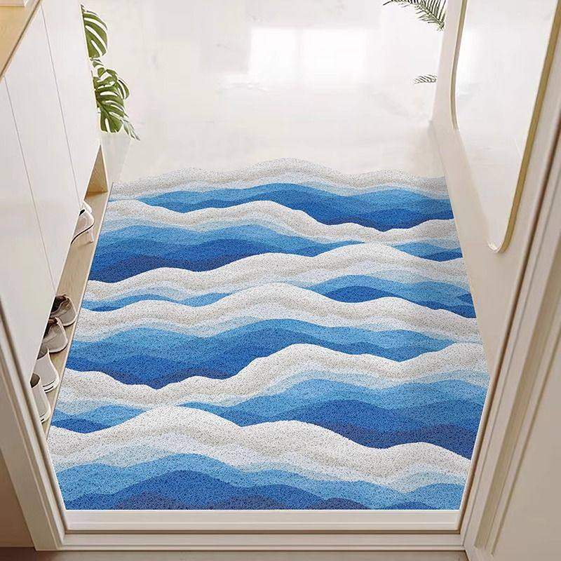 海浪入户门丝圈pvc大门口玄关防滑脚垫进门门垫可裁剪门外蹭脚厚,居家布艺,入户地垫,淘宝优惠券,粉丝福利购,淘宝优惠卷