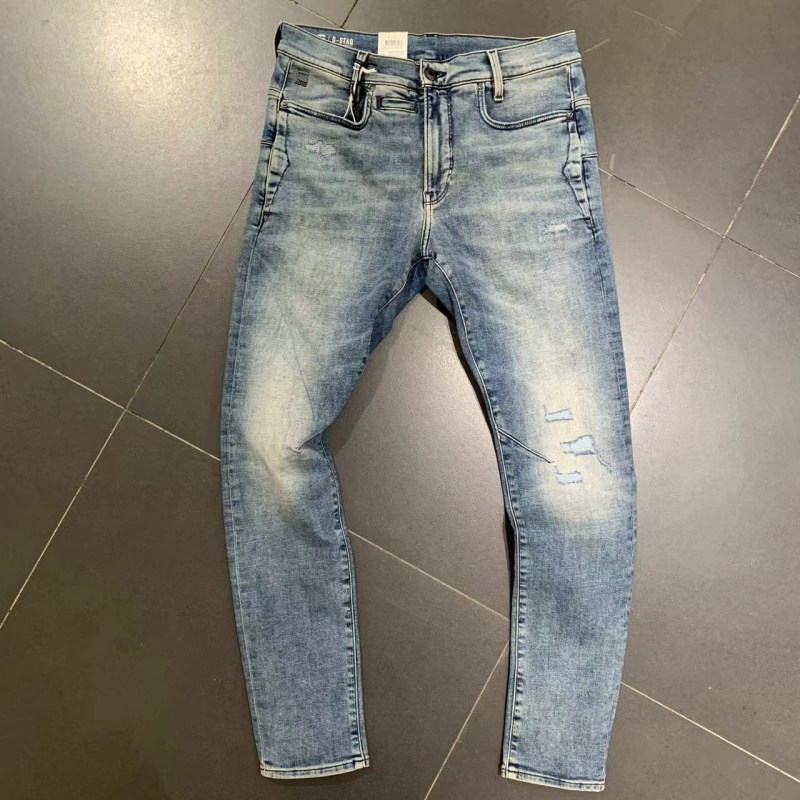 G-STAR专柜正品男士潮牌百搭休闲修身补丁打磨水洗牛仔裤D05385
