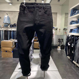 G-STAR专柜正品男潮牌D-STAQ黑色厚重修身牛仔裤D05385.B479.A810