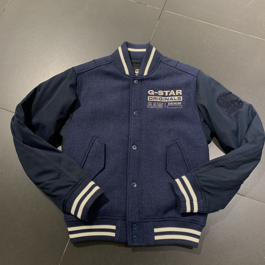 G-STAR专柜正品男潮牌高端拼接复古羊毛呢子夹克外套D25403