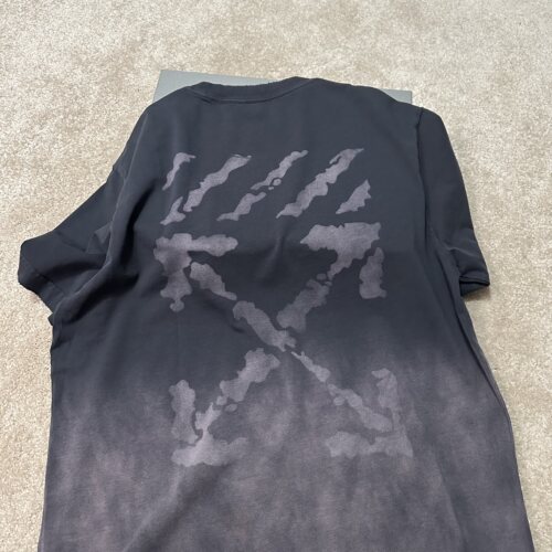 OFF水洗炒色箭头字母纯棉宽松T恤