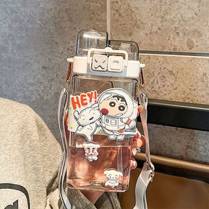 蜡笔小新水杯2024新款高颜值儿童学生吸管杯夏季杯子女防摔双饮杯